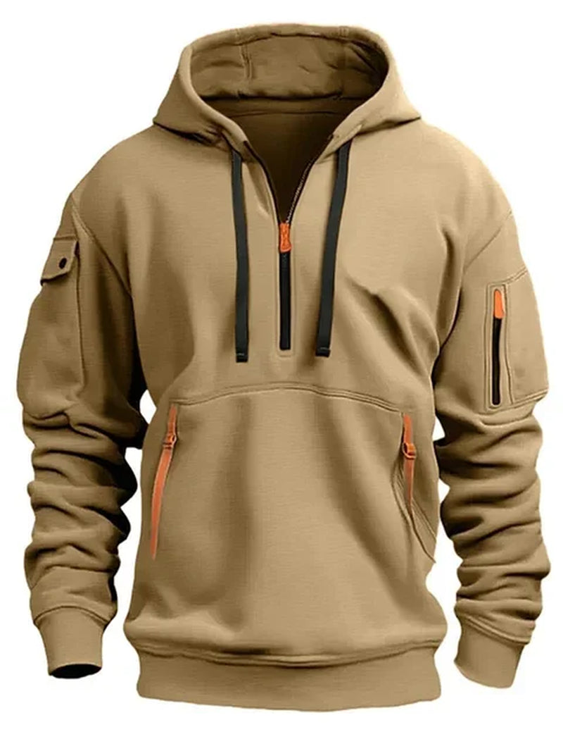 2024 Men'S Fashion Pullover Zipper Hoodie Long-Sleeved Sweatshirt New Casual Harajuku Street Men'S Clothing